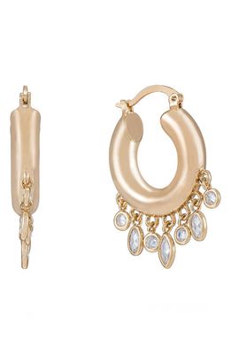 Ettika Bezel Shaker Hoop Earrings in Gold