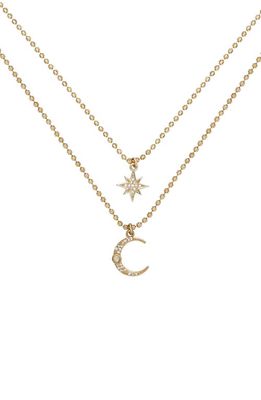 Ettika Celestial Opal & Cubic Zirconia Pendant Necklace in Gold