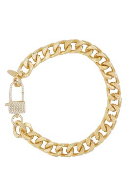 Ettika Chunky Pave Clasp Anklet in Gold