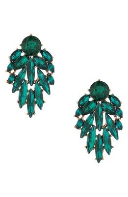 Ettika Crystal Chandelier Earrings in Green