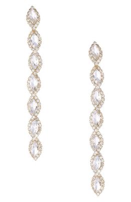 Ettika Crystal Droplet Linear Drop Earrings in Gold