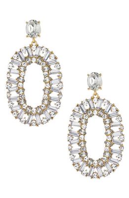 Ettika Crystal Hoop Drop Earrings in Gold