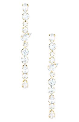 Ettika Crystal Linear Drop Earrings in Gold