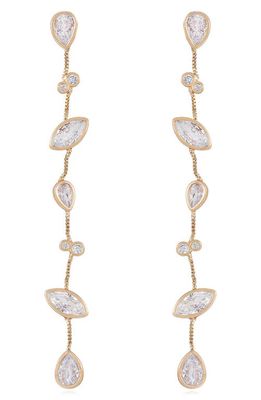 Ettika Crystal Linear Earrings in Gold