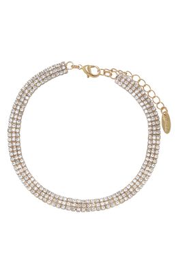 Ettika Crystal Pave Chain Anklet in Gold