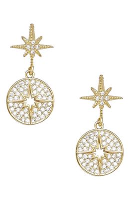 Ettika Crystal Starburst Earrings in Gold