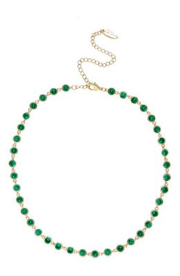 Ettika Cubic Zirconia Bezel Necklace in Green