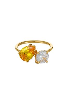 Ettika Cubic Zirconia Statement Ring in Yellow