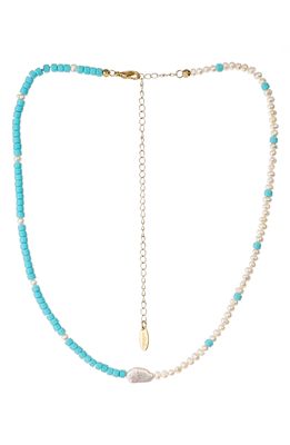 Ettika Genuine Pearl & Bead Necklace in Gold