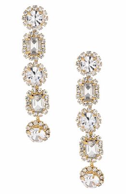 Ettika Glam Crystal Drop Earrings in Gold
