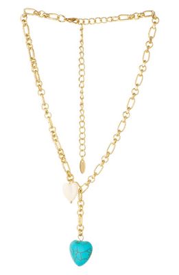 Ettika Heart Charm Y-Necklace in Gold