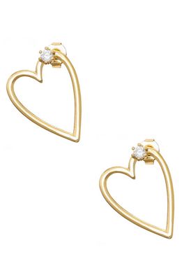 Ettika Heart Stud Earrings in Gold