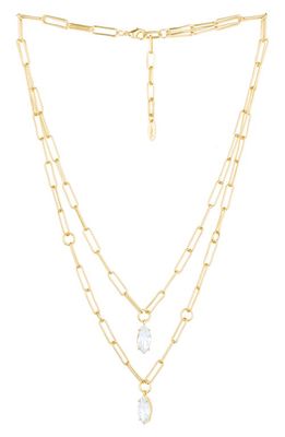 Ettika Layered Paperclip Link Pendant Necklace in Gold