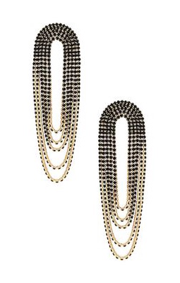 Ettika Midnight Rain Earrings in Metallic Gold.