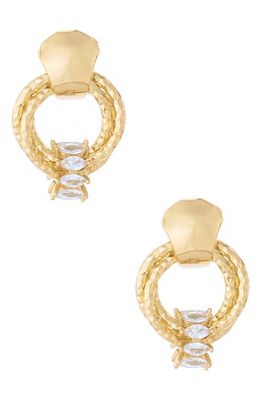 Ettika Mini Barrel Drop Earrings in Gold