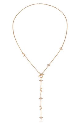 Ettika Moon Chain Lariat Necklace in Gold