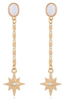 Ettika Opal Star Linear Drop Earrings
