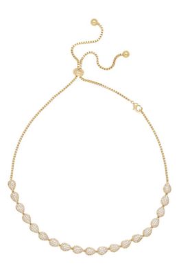 Ettika Pavé Teardrop Bead Necklace in Gold
