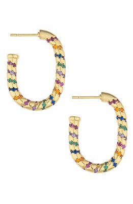 Ettika Rainbow Hoop Earrings in Gold
