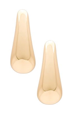 Ettika Raindrop Metal Earrings in Metallic Gold.