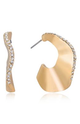 Ettika Ripple Pavé Hoop Earrings in Gold