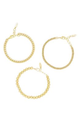Ettika Set of 3 Bracelets in Gold