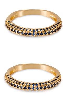 Ettika Simple Sparkle Set of 2 Rings in Sapphire