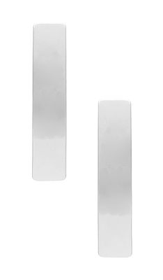 Ettika Single Bar Metal Earrings in Metallic Silver.