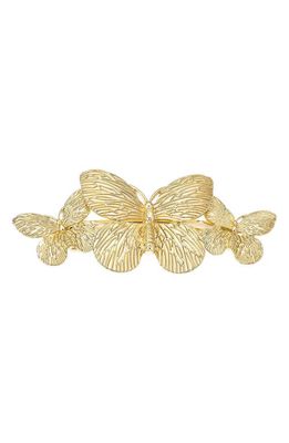 Ettika Textured Butterfly Barrette in Gold