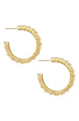 Ettika Textured Hoop Earrings in Gold