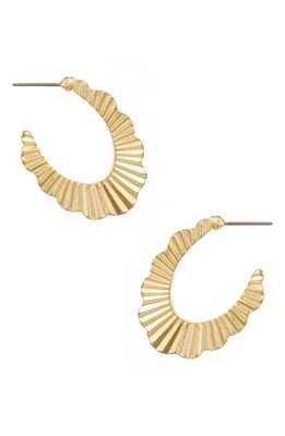 Ettika Textured Oval Hoop Earrings in Gold