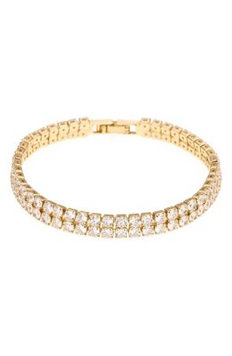 Ettika Thick Cubic Zirconia Bracelet in Gold