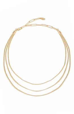 Ettika Triple Layered Flex Necklace in Gold