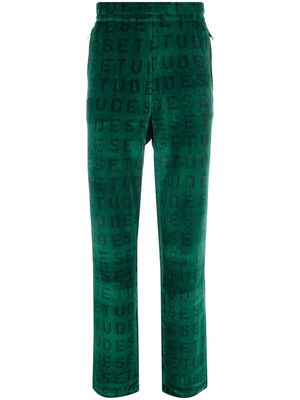 Etudes Bartleby stencil velvet trousers - Green