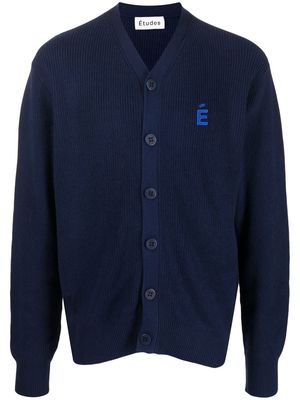Etudes Boris logo-patch cardigan - Blue
