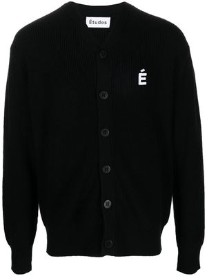 Etudes Boris patch-logo cardigan - Black