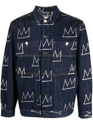 Etudes crown-print denim jacket - Blue
