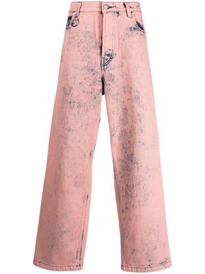 Etudes District Overdyed mid-rise wide-leg jeans - Pink
