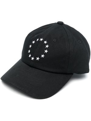 Etudes embroidered-motif cotton cap - Black