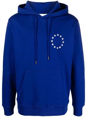 Etudes Europa-print organic cotton hoodie - Blue