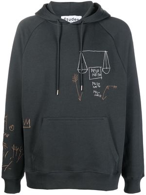 Etudes graphic-print organic-cotton hoodie - Grey