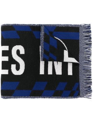 Etudes intarsia-knit soccer scarf - Black