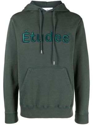 Etudes Klein logo-embroidered hoodie - Green