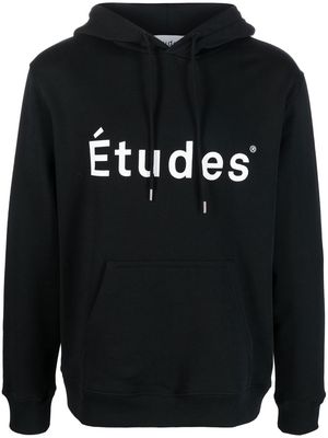 Etudes Klein logo-print cotton hoodie - Black