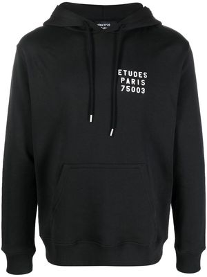Etudes Klein Stencil cotton hoodie - Black