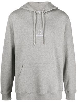 Etudes logo-embroidered organic cotton hoodie - Grey