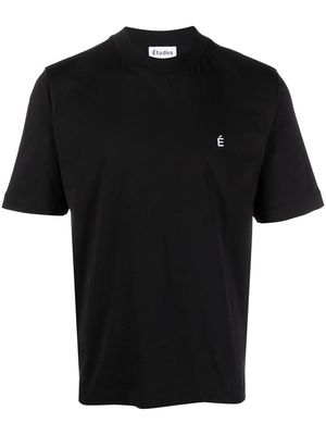 Etudes logo-embroidered organic cotton T-shirt - Black