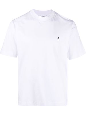 Etudes logo-embroidered organic cotton T-shirt - White