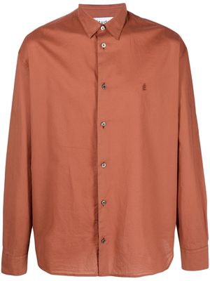 Etudes logo-embroidery long-sleeve shirt - Brown