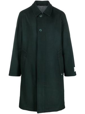 Etudes logo-patch single-breasted coat - Green